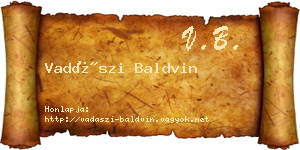Vadászi Baldvin névjegykártya